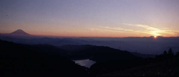 落陽～富士山と日川ダム
