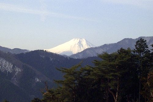 刈寄山頂上のあずまやから富士山