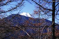 御正体山の背後に富士山