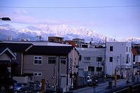 富士宮駅前から見る天子山塊