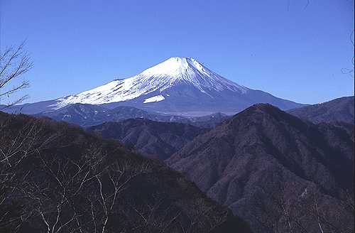 ツツジ新道から・富士山、右手前に畦ガ丸（あぜがまる）