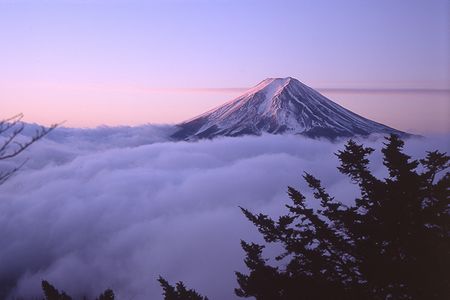 開運山から暁の富士